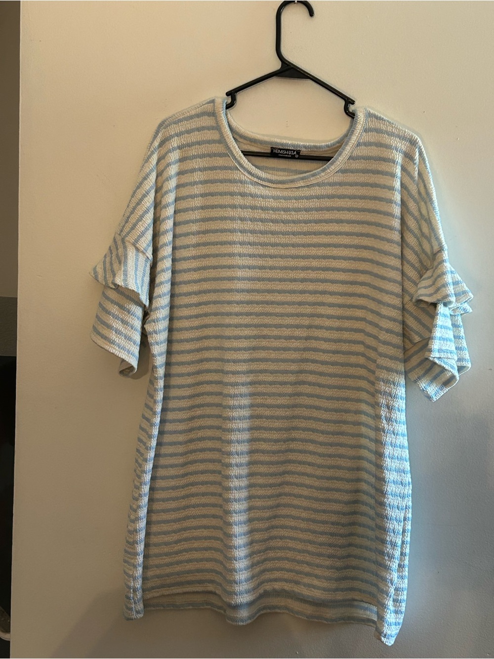 Heimish Light Blue and White Striped Women’s Shirt